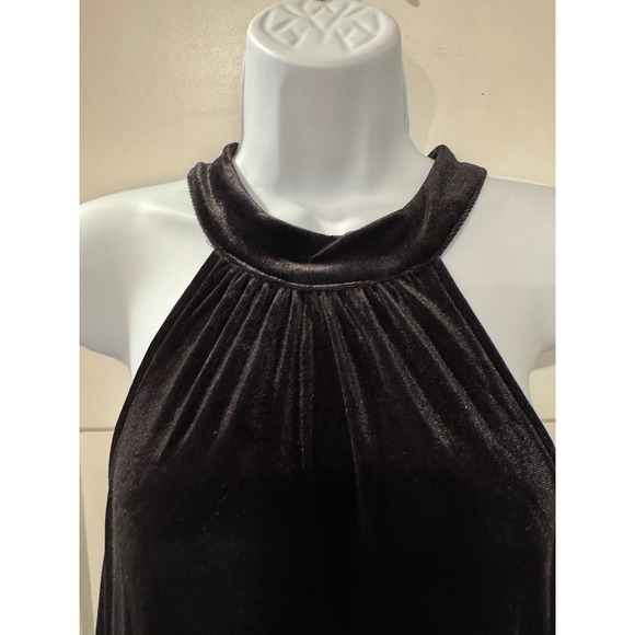 Black Velvet Halter Neck Wide Leg Jumpsuit Women's A New Day brand - Picture 6 of 11